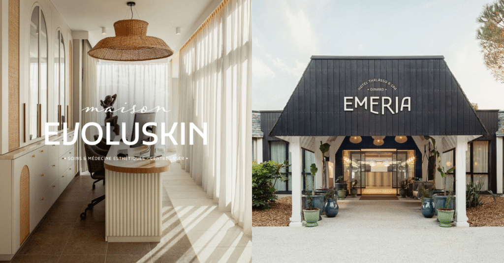 Vue extérieure de Maison Evoluskin et de la Thalasso Émeria à Dinard.